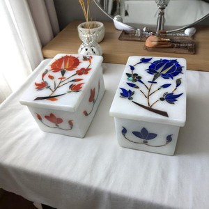 Nouvelle meilleure vente marbre incrustation boîte à bijoux anneau collier organisateur artisanal Art cadeaux de luxe - Product Image 1