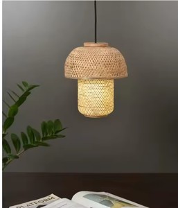 Handmade Vietnamese Rattan Lamp Natural Woven Pendant <b>Light</b> with <b>Drum</b> Ceiling & Woven Chandelier <b>Shade</b> Hanging Design - Product Image 2
