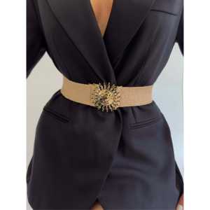 Ceinture élastique tissée pour femme avec boucle soleil en alliage durable - Product Image 2