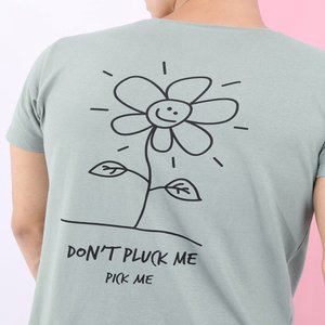 เสื้อยืดสีเขียวสำหรับผู้ชายพิมพ์ลายพิมพ์ตัวอักษรความยาวปกติคอกลมสั้นเสื้อผ้าผู้ชายแขนปกติผลิตในอินเดีย - Product Image 3