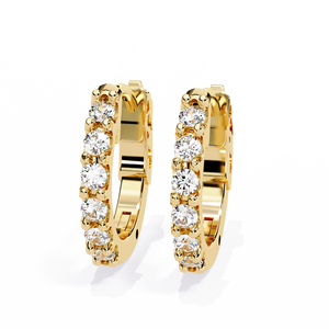 Bespoke 18K <b>Gold</b> 0.18ct Lab Grown Diamond Earrings | Premium Sculptural Designer Studs | Modern High-Lustre Sustainable Unisex - Product Image 2