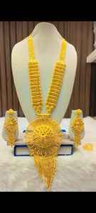 Ensemble de collier de bijoux de mode de Dubaï plaqué or 24 carats boucles d'oreilles bracelets peignes broches en cuivre pour la Bulgarie - Product Image 4