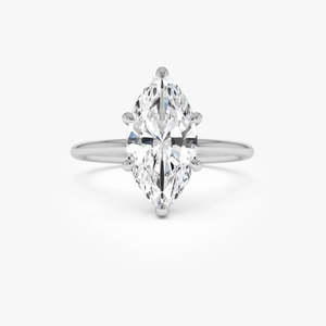 Bague de fiançailles classique artisanale en or 14 carats avec diamant de laboratoire taille marquise serti à griffes, 2,00 carats E-F VS, pour occasions spéciales et soirées - Product Image 2