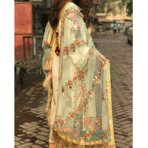 127 Exclusif Luxe Fabriqué à la Main Shalwar Kameez Derniers modèles en Soie et Georgette à des Prix Abordables - Product Image 4