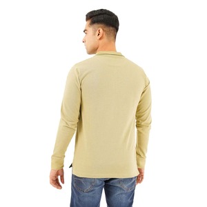 เสื้อโปโลผู้ชายแขนยาวผ้าฝ้าย100% ทึบปักโลโก้แบบคลาสสิก - Product Image 3