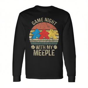 Camiseta de manga larga My Meeple Board Gamers para la noche de juegos, camiseta promocional para juegos de mesa - Product Image 3
