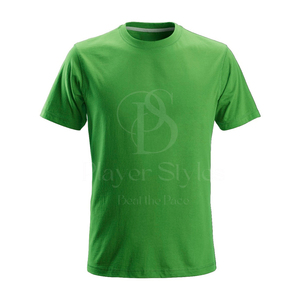 Polyester / Cotton O-Neck Collar Men's <b>T</b>-<b>Shirt</b> Regular Fit Casual High Quality Knitted <b>Green</b> Blue Fabric Short Sleeve Breathable - Product Image 1