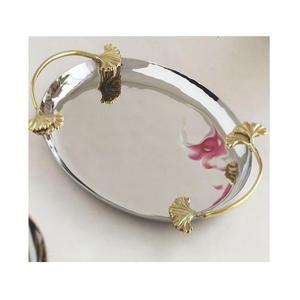 ถาดเสิร์ฟอาหารทรงสี่เหลี่ยมผืนผ้าดีไซน์สุดหรูถาดเสิร์ฟขนมวันที่ทำจากสเตนเลสสตีล - Product Image 2