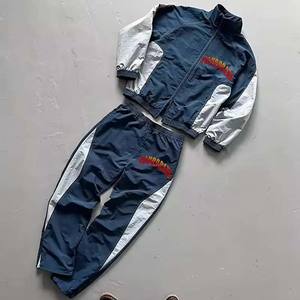 Pantalón de chándal de nailon cortavientos, chaqueta para exteriores, chándales, ribete reflectante, chándal personalizado, chaqueta con cremallera bordada, conjunto de Jogger - Product Image 1