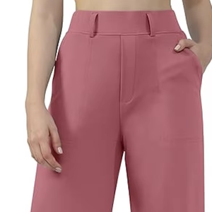 Pantalones de Trabajo de Pierna Ancha Rectos para Mujer, Estilo Informal de Negocios, con Bolsillos, al por Mayor - Product Image 1