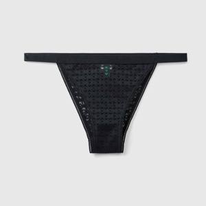 Culottes string taille basse pour femmes, motif géométrique brodé, tricotées sans couture, ultra-fines, en spandex et nylon, style sexy - Product Image 1