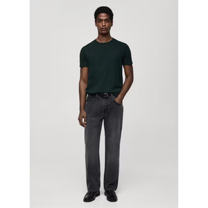 Camiseta de algodón de peso pesado de 300G para hombre, Cuello pequeño, Hip Hop, Boxy Fit, logotipo ancho corto de gran tamaño en la parte delantera, diseño en blanco - Product Image 6