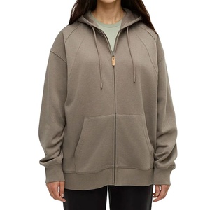 High Quality Custom Plain 100% Cotton Streetwear Fleece Full <b>Zip</b> <b>Hooded</b> Eco-Friendly Women Long Sleeve Winter Warm Slim Fit - Product Image 1