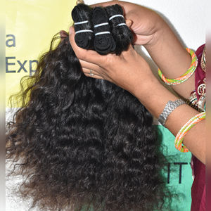 100% Extensions de cheveux humains du Temple indien vierge aligné sur des cuticules brutes non transformées Paquets de vendeur bouclés Styles droits de vague de corps - Product Image 2