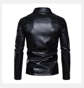 Abrigo de motocicleta Vintage de marca para hombre, chaquetas de cuero informales ajustadas, moda de moda con ropa de motorista de piel de oveja - Product Image 3
