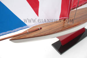 Gia Nhien Fabricant Approuvé Conception Personnalisée quantité minimale de commande Basse Pond YACHT Maquette Artisanale en Bois Bateau à Voile en Bois - Product Image 5