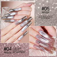 R S Nail Wholesale Hema Free Platinum Cat Eye Gel 12 Couleurs Holographic Glitter Shimmer Magnet Gel Polish