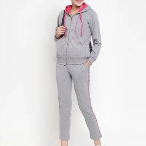 Low Moq Custom Design Women <b>Tracksuits</b> Outdoor Use Women Clothing Solid Color <b>Plain</b> <b>Tracksuit</b> - Product Image 2