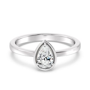 Bague solitaire taille poire 0,50 ct - Product Image 3