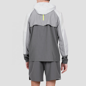 Chaqueta cortavientos para exteriores con capucha y cremallera con logotipo frontal impermeable con cuello levantado y logotipo personalizado de otoño, ropa de trabajo para mujeres y hombres - Product Image 4