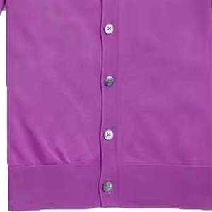 Cárdigan Nuevo 2026 para Mujer, de Algodón/Fibra de Bambú, Tejido, Liso, Casual, Transpirable, de Alta Calidad, con Logotipo Personalizado, Color Personalizado de Otoño - Product Image 3