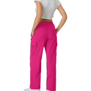 Pantalones Cargo de cintura alta para mujer con logotipo personalizado OEM, ropa de calle Cordura, pantalones con cierre de cordón multibolsillo, ligeros, más planos - Product Image 5