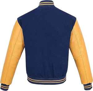 Fabricant OEM Veste universitaire Letterman de baseball de haute qualité pour hommes Veste coupe-vent à manches en cuir brodée sur mesure - Product Image 1