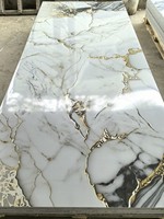 Panneau mural en PVC effet marbre, moderne, ignifuge, brillant et étanche, idéal pour usage domestique - Vente chaude