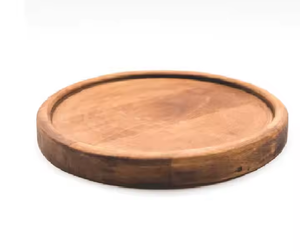 Bandeja para servir de madera natural personalizable hecha a mano plato redondo tipo Plato para Home Hotel por Crescent Crafts - Product Image 2
