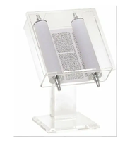 Magnifique présentoir complet pour Bible en acrylique transparent avec logo personnalisé et impression sérigraphique pour petit Sefer Torah (présentoir personnalisé)
