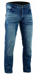 Jeans de moto uni bleu marine à logo personnalisé, EN17092 Jeans en denim froissé délavé pour hommes, protection de choix - Product Image 5