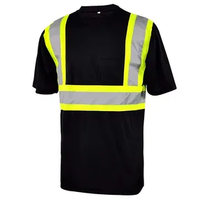 Oi Vis Segurança do Trabalho T Shirt Segurança Personalizada Reflexiva T-shirts Manga Longa Para Construção Oi Vis T-shirt