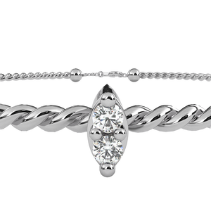 Magnifique bracelet et jonc en or 18 carats avec diamants de laboratoire - Product Image 1