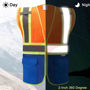 Chaleco de Seguridad Protector para Trabajo en Exteriores, con Bolsillos para Herramientas, Alta Visibilidad, Reflectante, ANSI Clase 1, Impermeable, con Logotipo Personalizado - Product Image 5