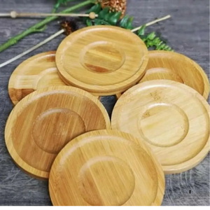 Ensemble de soucoupes à thé en bambou - 6 sous-verres ronds en bambou pour verres - Product Image 2