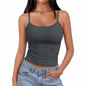 Tank <b>Top</b> Vest for <b>Women</b> Summer New Solid Color Short Slim Wear Base <b>Sexy</b> <b>Women's</b> <b>Top</b> made By Dress Sports - Product Image 1