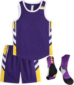 Maillots de basket-ball pour jeunes, uniforme d'entraînement sportif, chemise et short pour garçons et filles - Product Image 1