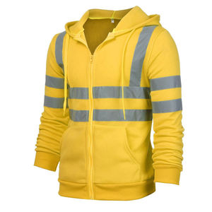 เสื้อฮู้ดแขนยาวสีดำสะท้อนแสงทำจากผ้าฝ้ายแห้งเร็วพร้อมฮู้ดสำหรับงานหนัก - Product Image 5