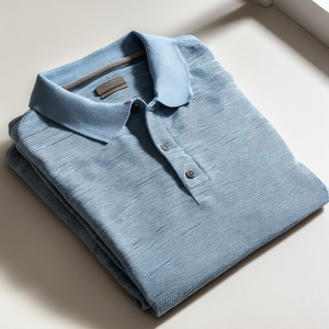 Collection Printemps 2025-2026 Polo Homme Coupe Slim Rayures Texturées Tricoté 100% Coton Mercerisé - Product Image 6