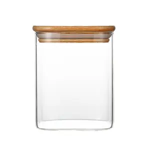 16 pièces en verre cuisine stockage carré nourriture stockage pot multifonctionnel scellé de qualité alimentaire récipient de stockage en verre avec couvercle