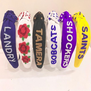 Bandeaux pour cheveux perlés élégants, bandeaux pour filles, bandeaux indiens fabriqués, bandeaux noués, bandeaux pour filles, bandeaux perlés - Product Image 5