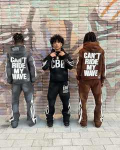 Conjunto Deportivo de Dos Piezas para Hombre, Estilo Jogger, con Parche Bordado del Fabricante, Talla Grande, Felpa Francesa Gruesa, Ropa Deportiva Urbana - Product Image 3