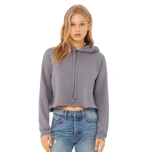 เสื้อฮู้ดดี้ทรงครอปสีเทา Bella Canvas สไตล์ฤดูหนาว - Product Image 1