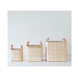Handmade Circle Bamboo <b>Basket</b> Eco-Friendly Multipurpose Organizer Fruits Vegetables Bread Laundry <b>Picnic</b> <b>Hamper</b> Household Daily - Product Image 1