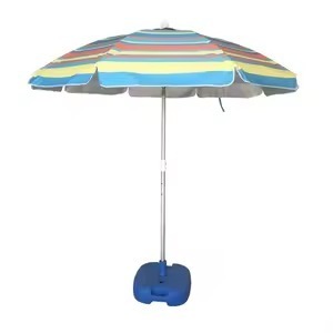 Vente en gros de parasol moderne léger anti-UV imperméable à l'eau pour l'extérieur grand parasol de plage à rayures pour hôtels mobilier d'extérieur - Product Image 3