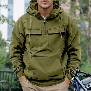 Sudadera con capucha personalizada de fábrica con estampado de calavera, estilo hip hop, holgada, informal, nueva, con bolsillos y forro polar para hombre - Product Image 5