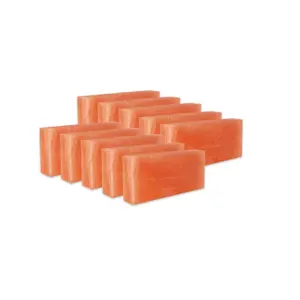 Blok garam Himalaya 8x4x1 & ubin garam merah muda untuk dinding, Spa, ubin garam Himalaya untuk dekorasi rumah