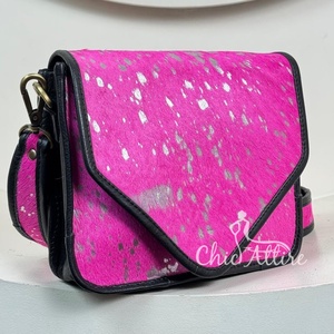 Vente en gros de sacs à bandoulière en cuir de vachette métallisé de créateur, sacoche en cuir véritable de haute qualité, sacs à main de luxe pour femmes - Product Image 1