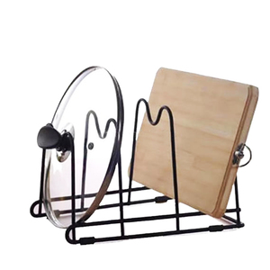 Fabrication à 4 niveaux de <span class=keywords><strong>cuisine</strong></span> en fil de fer métallique robuste, organisateur de garde-manger, support de couvercles de casseroles de stockage - Product Image 1