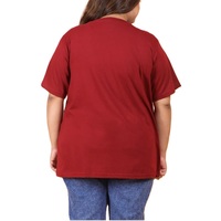 T-shirt ample en coton pour femme, manches courtes, respirant, écologique, durable, grande taille, été, motif uni, séchage rapide